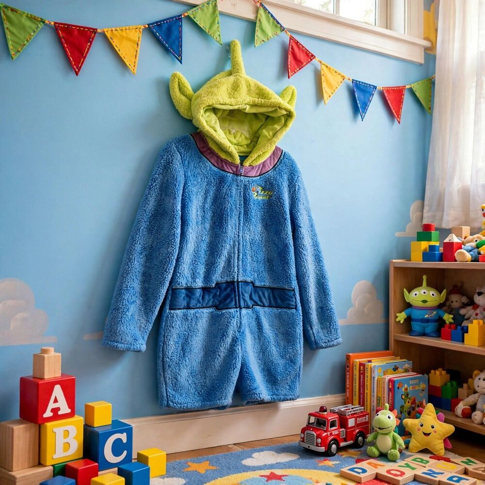 Disney Pixar Toy Story Pizza Planet Three Eyed Alien Costume Adult XL Halloween